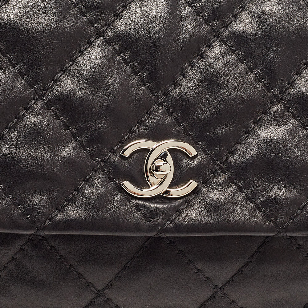 CHANEL Black Quilted Leather Love Me Tender Flap Bag