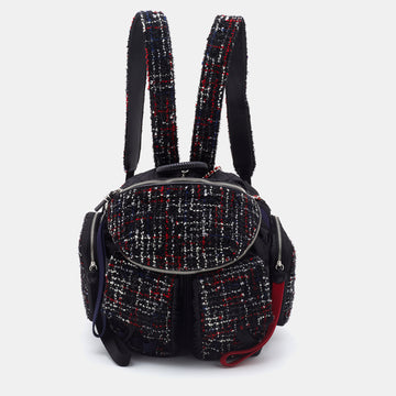 CHANEL Black/Red Satin Tweed and Leather Astronaut Essentials Backpack