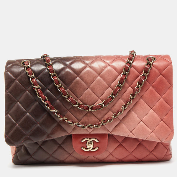 CHANEL Multicolor Quilted Leather Maxi Classic Single Flap Bag