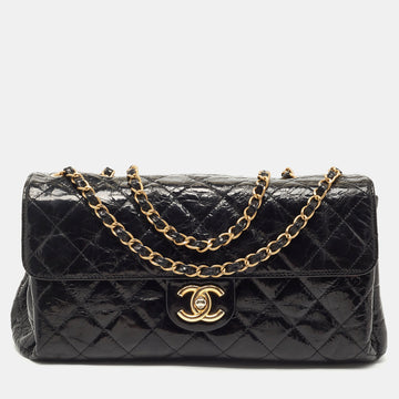 CHANEL Black Quilted Leather CC Flap Bag