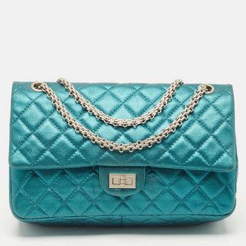 CHANEL Metallic Teal Green Quilted Leather Reissue 2.55 Classic 226 Flap Bag