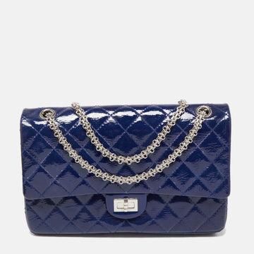 CHANEL Blue Quilted Patent Leather Reissue 2.55 Classic 226 Flap Bag