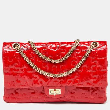 CHANEL Red Puzzle Patent Leather Classic 226 Reissue 2.55 Flap Bag