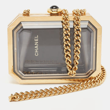 CHANEL Gold Premiere Plexiglass Minaudiere Clutch Bag