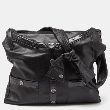 CHANEL Black Leather Large Girl  Bag