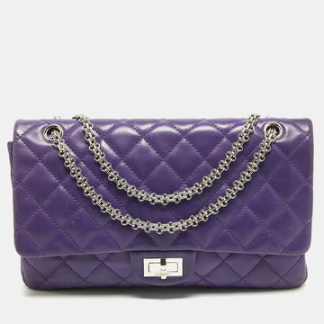 CHANEL Purple Quilted Leather 227 Reissue 2.55 Flap Bag