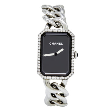 Chanel Black Stainless Steel Diamond Premiere Chaine H3254 Women's Wristwatch 20 mm