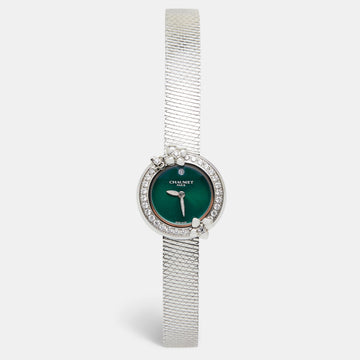 Chaumet Green Stainless Steel Diamond Hortensia Eden W83880-001 Women's Wristwatch 22 mm