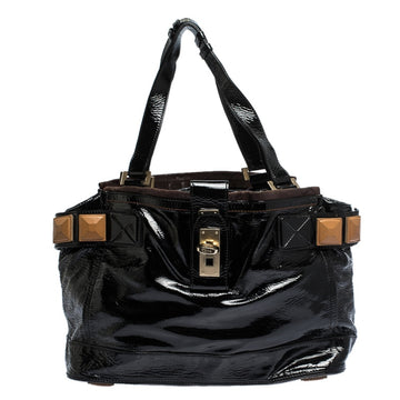 Chloe Black Patent Leather Audra Tote