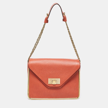 CHLOE Brown Leather Medium Sally Shoulder Bag