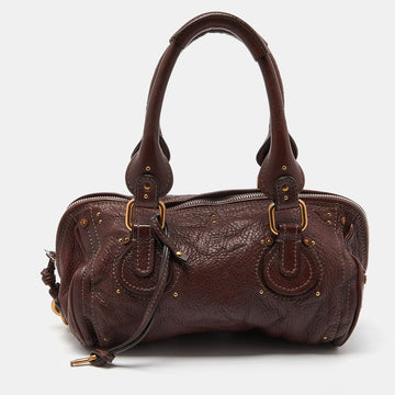 CHLOE Burgundy Leather Paddington Bag