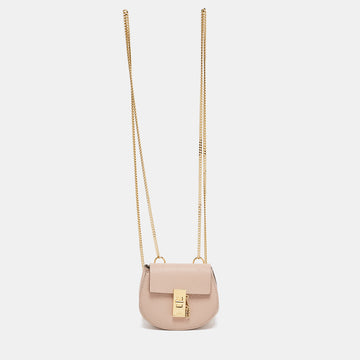 CHLOE  Blush Pink Leather Mini Drew Backpack