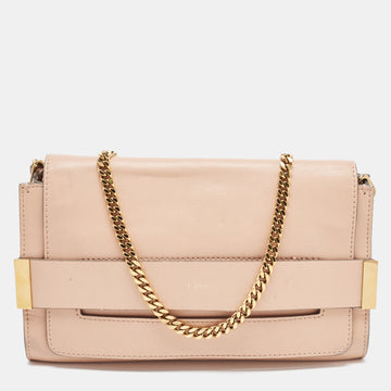 CHLOE Peach Leather Elle Shoulder Bag