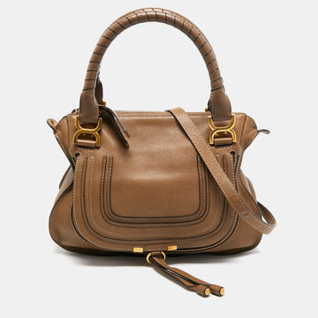 CHLOE Brown Leather Medium Marcie Shoulder Bag
