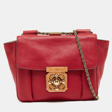 CHLOE Red Leather Small Elsie Shoulder Bag