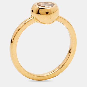 CHOPARD Happy Diamond 18k Rose Gold Heart Ring Size 51