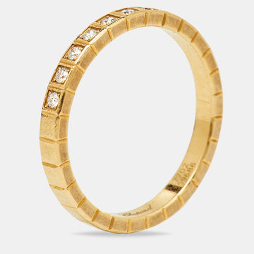 CHOPARD Ice Cube Diamonds 18k Yellow Gold Ring Size 52