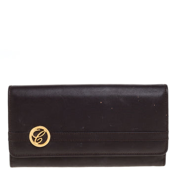 Chopard Dark Brown Leather Flap Continental Wallet