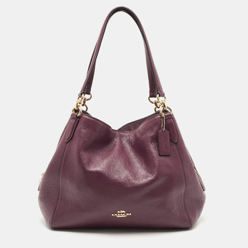 COACH Purple Leather Edie Shoulder Bag