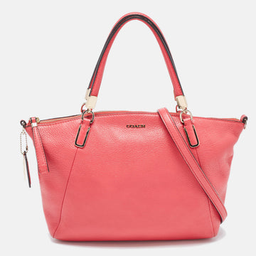 COACH Red Pebbled Leather Prairie Satchel