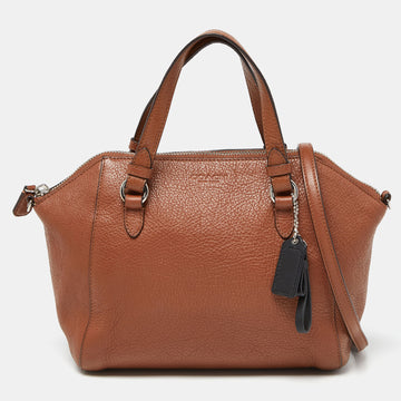 COACH Brown Leather Zip Carryall Satchel