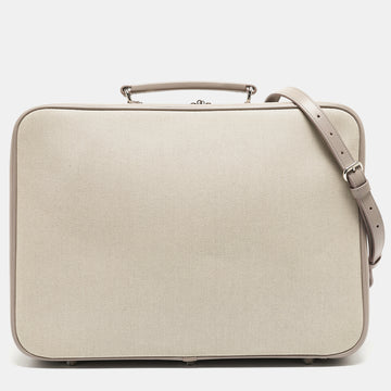 DIOR Beige/Lilac Canvas and Leather Nappy Suitcase