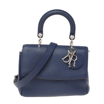 DIOR Blue Leather Small Be  Flap Top Handle Bag