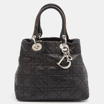 DIOR Black Cannage Leather Soft Lady  Tote