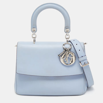 DIOR Blue Leather Small Be  Flap Top Handle Bag