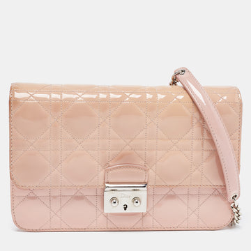 DIOR Light Pink Cannage Patent Leather Miss  Promenade Chain Bag