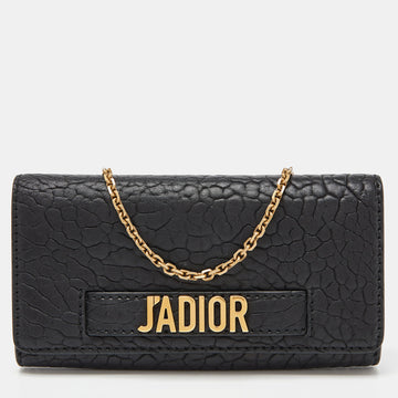 DIOR Black Leather J'A Croisiere Wallet on Chain