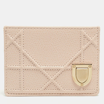 DIOR Pink Cannage Leather ama Card Holder
