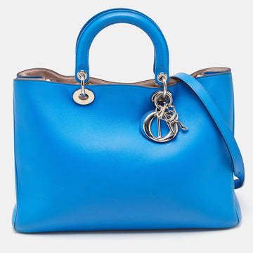 DIOR Blue Leather Large issimo Shopper Tote