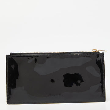 DIOR Black Patent Leather Zip Pouch