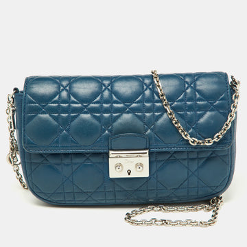 DIOR Blue Cannage Leather Small Miss  Flap Bag