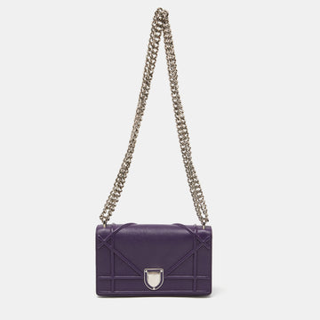 DIOR Purple Leather Mini ama Shoulder Bag