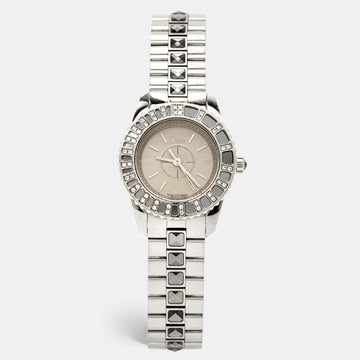 DIOR Grey Stainless Steel Diamond Christal CD112115M001 Women's Wristwatch 28 mm