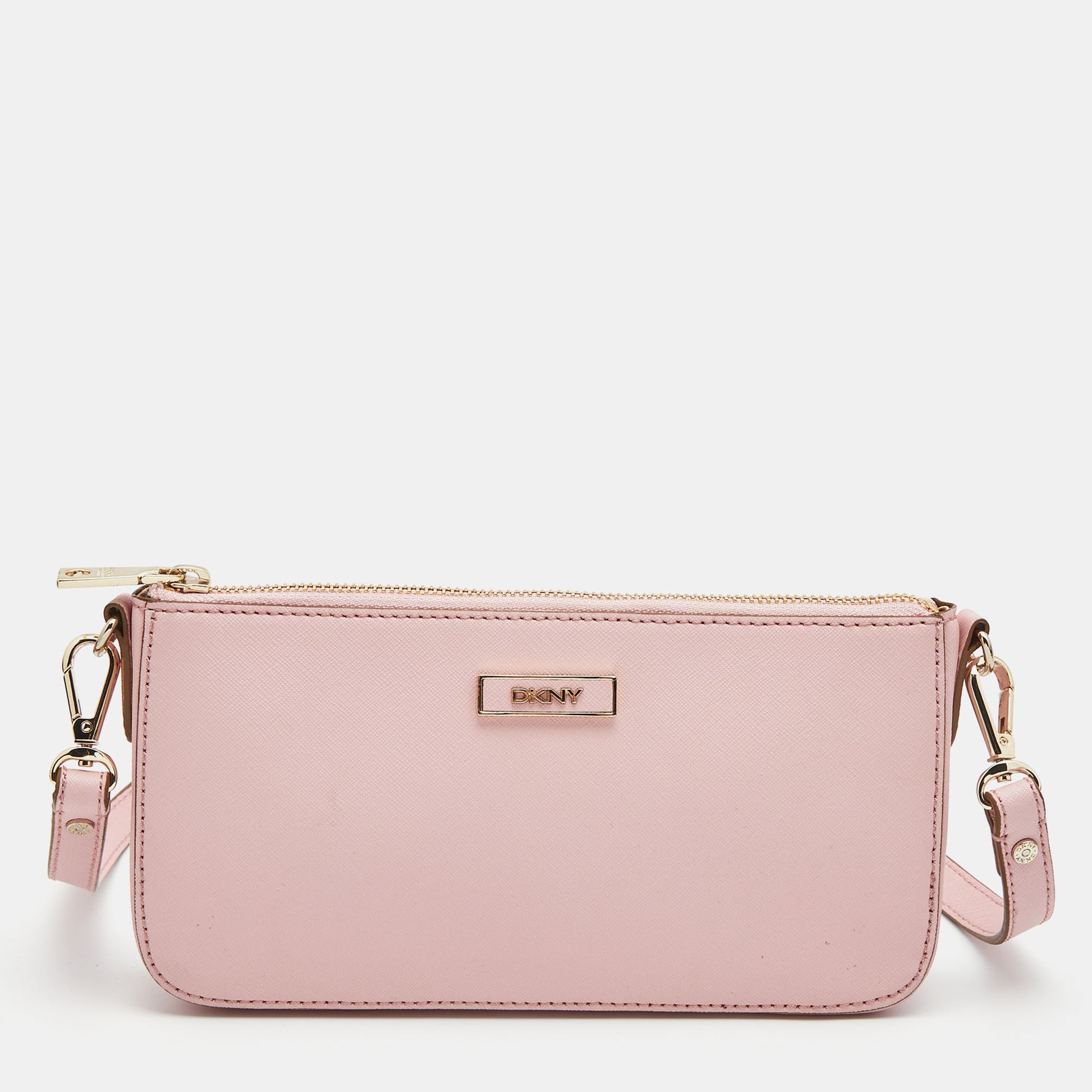 DKNY Pink Saffiano Leather Bryant Park Crossbody Bag