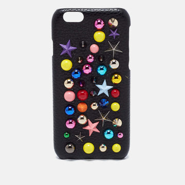 DOLCE & GABBANA Black Leather Embellished iPhone 6 Cover