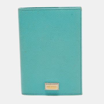 DOLCE & GABBANA Turquoise Leather Passport Holder