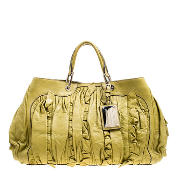 Dolce & Gabbana Olive Green Leather Miss Brooke Tote