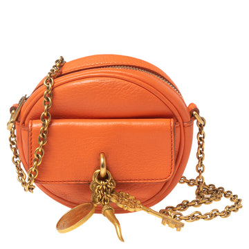 Dolce & Gabbana Orange Leather Small Charm Miss Glam Crossbody Bag