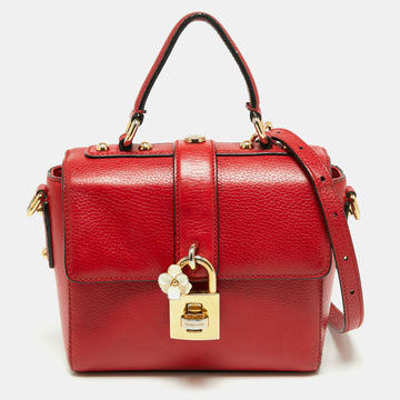 Dolce & Gabbana Red Leather Soft Dolce Top Handle Bag