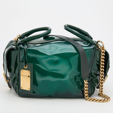 Dolce & Gabbana Green PVC and Patent Leather Chain Satchel