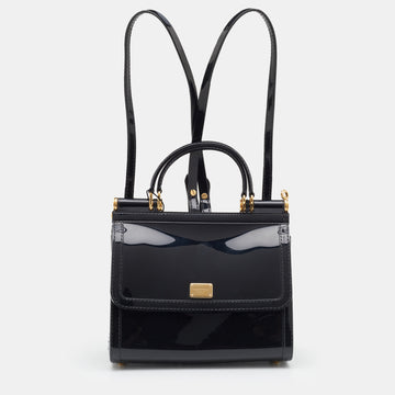 Dolce & Gabbana Black Rubber Small L'amore È Bellezza Miss Sicily Top Handle Bag