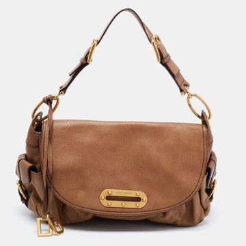 Dolce & Gabbana Brown Leather Side Pocket Shoulder Bag