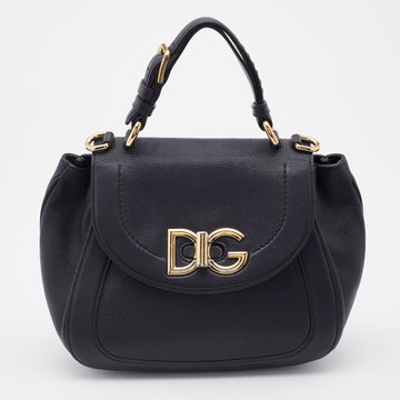 Dolce & Gabbana Black Leather Wifi Top Handle Bag