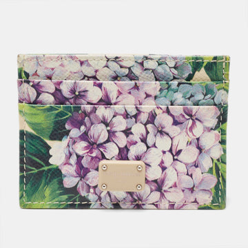 DOLCE & GABBANA Multicolor Floral Print Leather Card Holder