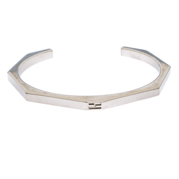 Fendi Baguette Silver Tone Open Cuff Bracelet