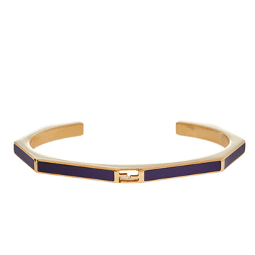 Fendi Purple Gold Tone Open Cuff Bracelet S